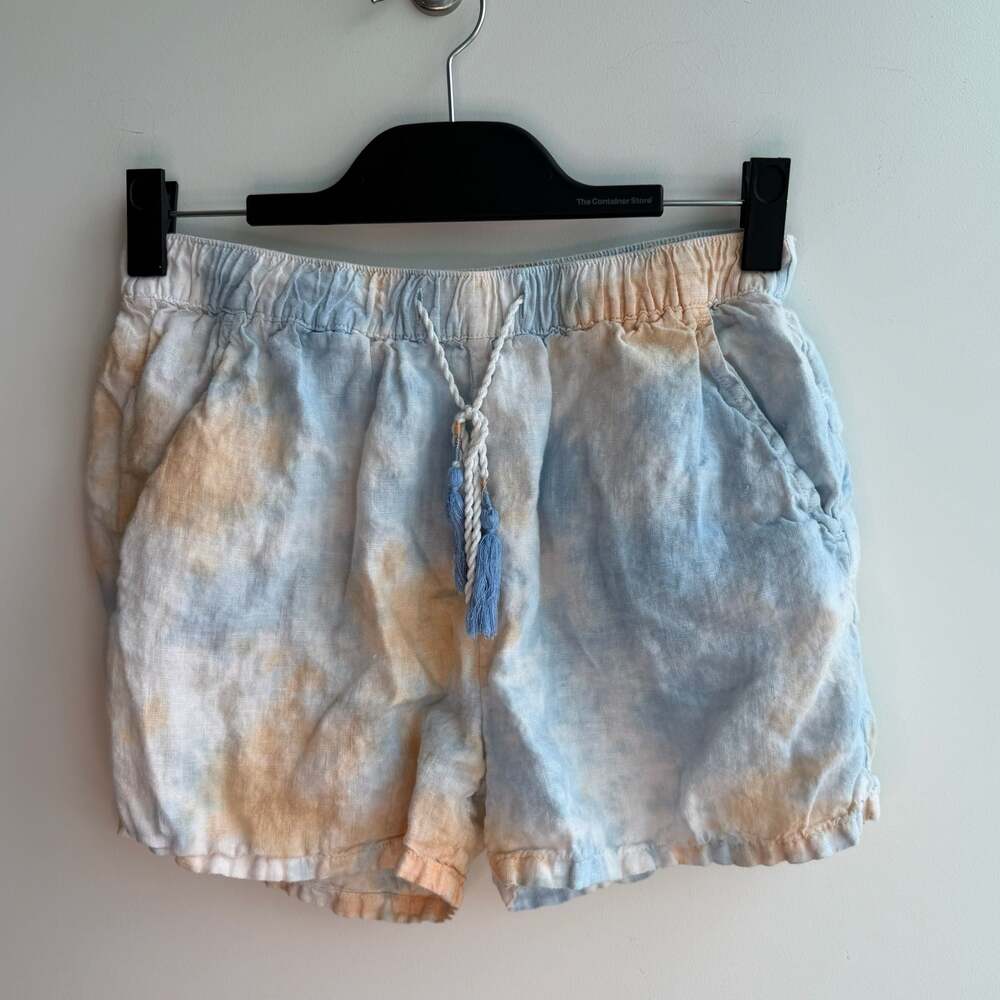 Rachel Zoe Women's Size S Tie-Dye 100% Linen Drawstring Shorts